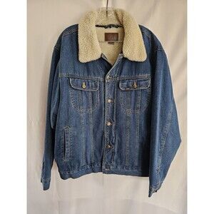 Vintage Lee Coat Men's Blue Denim Sherpa Lined Size Large